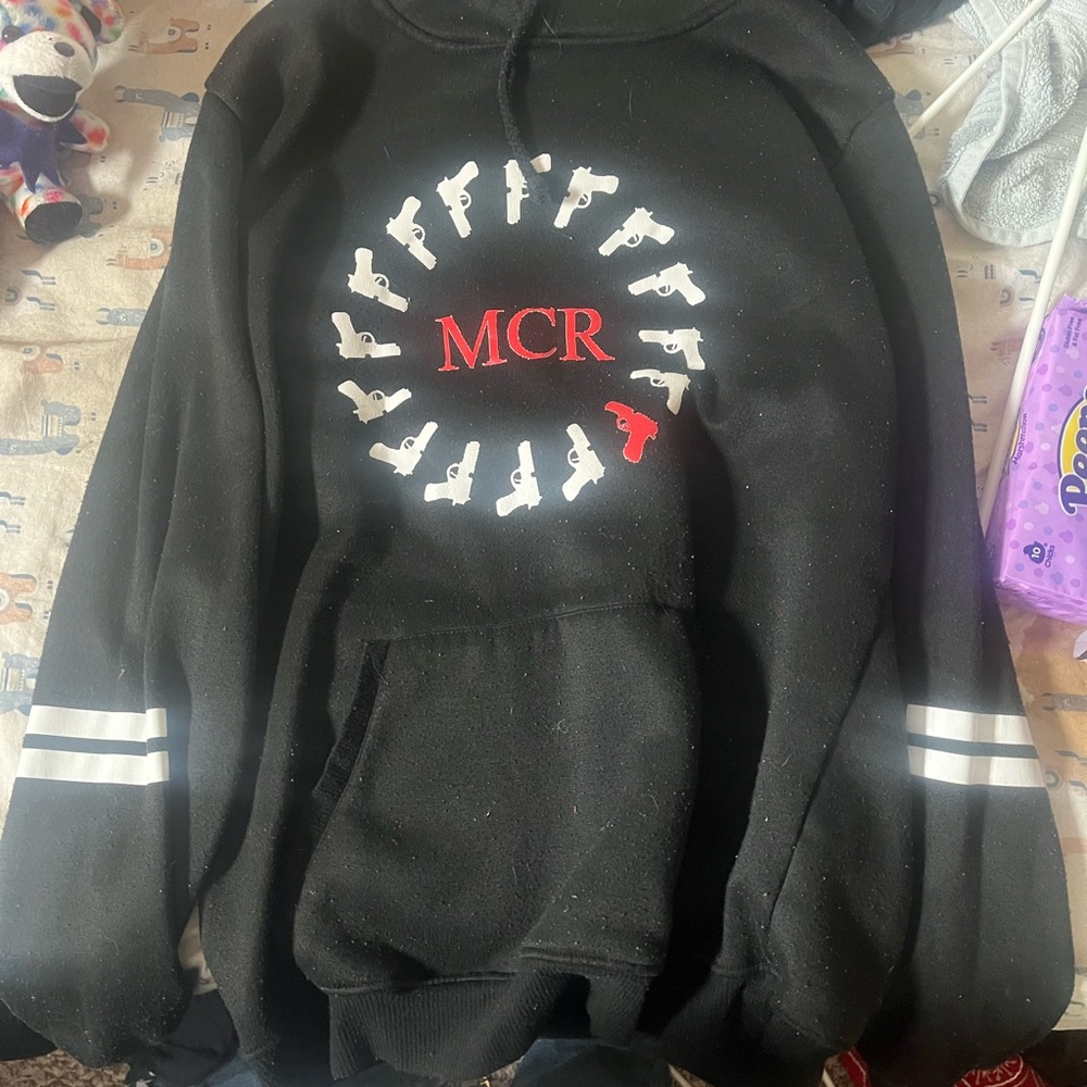 Black MCR I brought you bullets Hoodie with White and Red Design